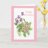 空白のなバースデー・カードの2月の誕生の花 カード (黄色い花)