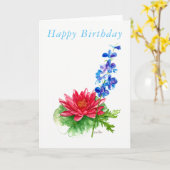 空白のなバースデー・カードの7月の誕生の花 カード (黄色い花)