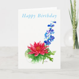 空白のなバースデー・カードの7月の誕生の花 カード