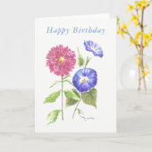 空白のなバースデー・カードの9月の誕生の花 カード (黄色い花)