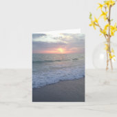 空白のなフロリダの日没のビーチカード カード (黄色い花)