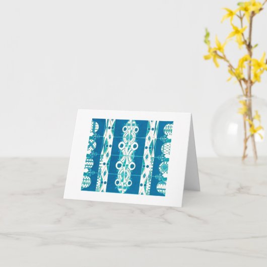 空白のなメッセージカード(アールデコかネイティブアメリカン敷物)の カード (黄色い花)