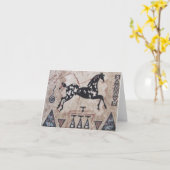 空白のなメッセージカード--ネイティブアメリカンの芸術 カード (黄色い花)