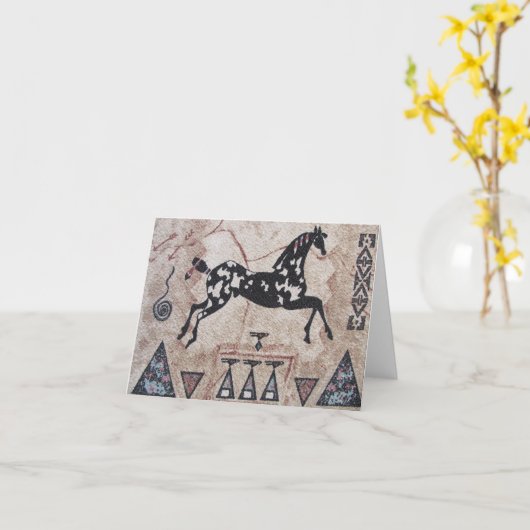 空白のなメッセージカード--ネイティブアメリカンの芸術 カード (黄色い花)