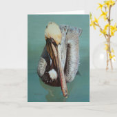 空白のなメッセージカード-ペリカン カード (黄色い花)