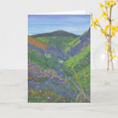 空白のなメッセージカード-山の春時間 カード (黄色い花)