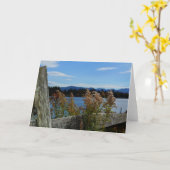 空白のなメッセージカードAdirondack Lake Placid、NY カード (黄色い花)