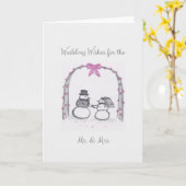 空白のな冬の結婚式の挨拶状 カード (黄色い花)