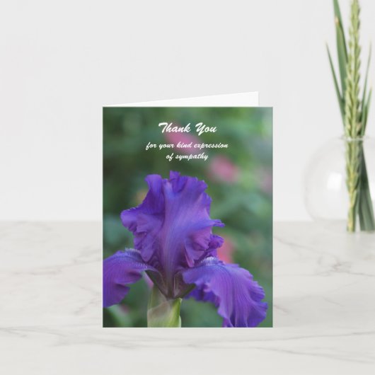 空白のな悔やみや弔慰はメッセージカード感謝していしています -- アイリス サンキューカード (正面)