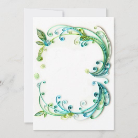 空白のな招待を「緑化しますか」、または挿入しますか、または梳いて下さい 招待状 (裏面)