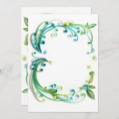 空白のな招待を「緑化しますか」、または挿入しますか、または梳いて下さい 招待状 (正面/裏面)