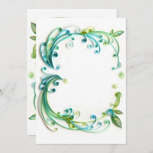 空白のな招待を「緑化しますか」、または挿入しますか、または梳いて下さい 招待状 (正面/裏面)