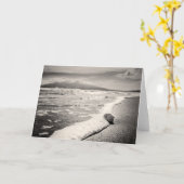 空白のな挨拶状-ビーチの海の貝 カード (黄色い花)