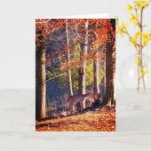 空白のな挨拶状-子供を持つシカ カード (黄色い花)