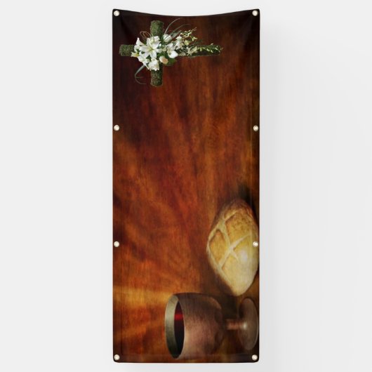 空白のな教会過ぎ越しの祝い 横断幕 (縦)