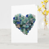 空白のな海のガラス挨拶状 カード (黄色い花)