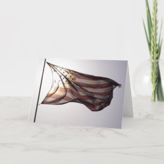 空白のな米国旗の挨拶状 カード