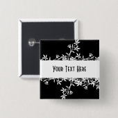 空白のな花のラベル-あなた自身のデザインを作成して下さい 缶バッジ (正面&裏面)