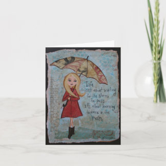 空白のなNotecardの感動的な引用文の雨の日の芸術 カード