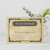 空白のアンティークテーマパーティ招待状 招待状 (スタンド正面)