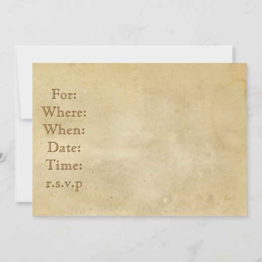 空白のアンティークテーマパーティ招待状 招待状 (裏面)