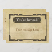 空白のアンティークテーマパーティ招待状 招待状 (正面/裏面)