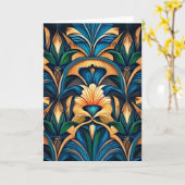 空白のアールヌーボー11グリーティングカード カード (黄色い花)