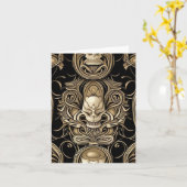 空白のアールヌーボー13グリーティングカード カード (黄色い花)