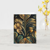 空白のアールヌーボー14グリーティングカード カード (黄色い花)