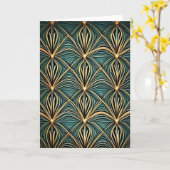 空白のアールヌーボー5グリーティングカード カード (黄色い花)