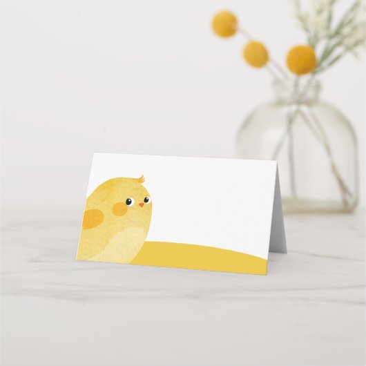 空白のイースター・ビュッフェカード（黄色いひよこ） プレイスカード (正面)