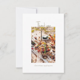 空白のウェディングシャワー ゴールドテキスト フォト サンクス サンキューカード