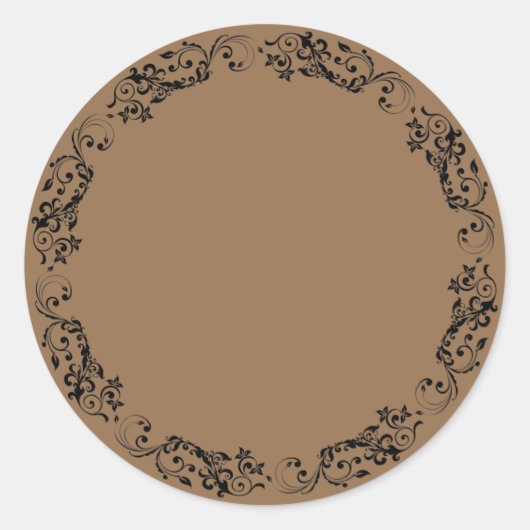 空白のエレガントオーナメント ラウンドシール (正面)