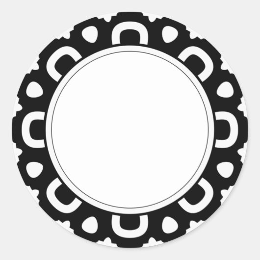 空白のエレガントシンプルラベル丸ステッカー ラウンドシール (正面)