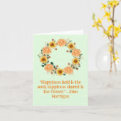 空白のオレンジフラワーお洒落フローラリース カード (黄色い花)