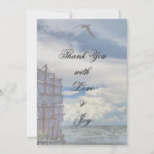 空白のオーシャンウェディング招待状 招待状 (裏面)