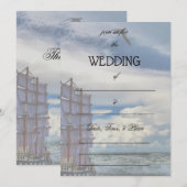 空白のオーシャンウェディング招待状 招待状 (正面/裏面)