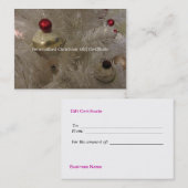 空白のクリスマスツリーギフト券 割引カード (正面/裏面)