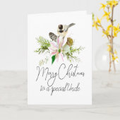 空白のクリスマス《鳥》アメリカゴガラバードポイントセッティアアンクル カード (黄色い花)