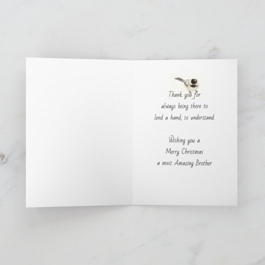 空白のクリスマス《鳥》アメリカゴガラバードポイントセッティアブラザー カード (内部)