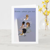 空白のグリーティング感動的カード カード (黄色い花)