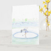 空白のシンプルスケッチ カード (黄色い花)