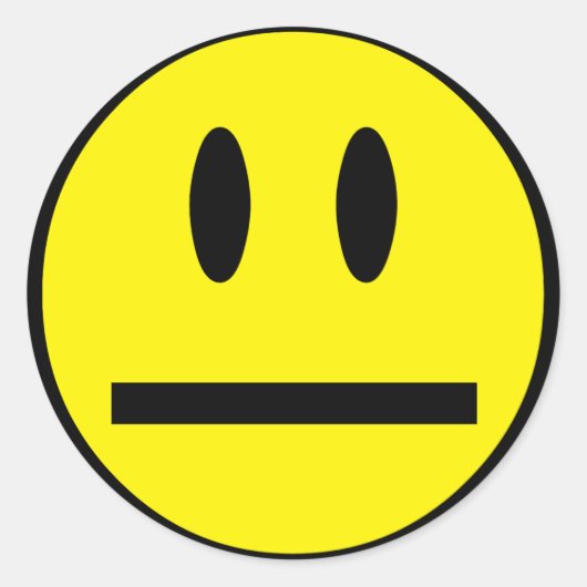 空白のスマイル顔 ラウンドシール (正面)