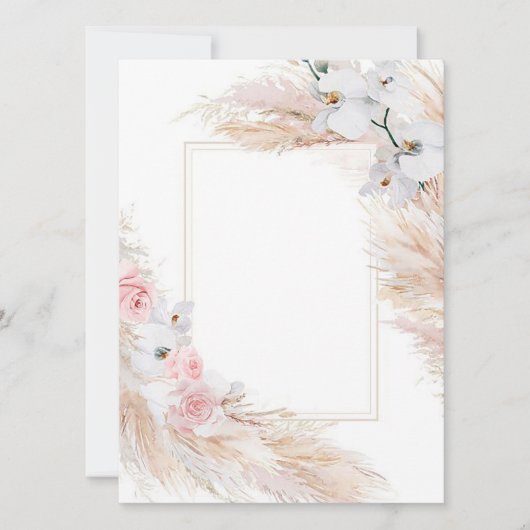 空白のテンプレートフローラ招待状/日付の保存 招待状 (正面)