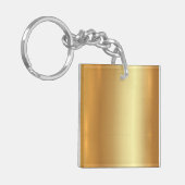 空白のテンプレートモダン金ゴールド正方形の両面 キーホルダー (正面左)