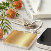 空白のテンプレートモダン金ゴールド正方形の両面 キーホルダー (正面右)