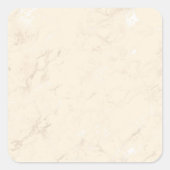 空白のテンプレート、DIY文字アートロゴ、クリーム大理石 スクエアシール (正面)