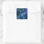 空白のテンプレート、DIY文字アートロゴ、W/C & Stars スクエアシール (バッグ)