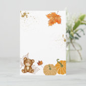 空白のデザイン オリジナルのハロウィン パンプキン テディベア 招待状 (スタンド正面)