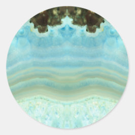 空白のトレンディーシックカスタムブルージェムストーンお祝い ラウンドシール